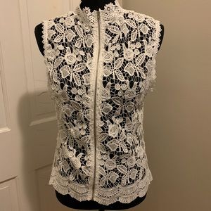 NWT - Chance or Fate White Crochet Vest